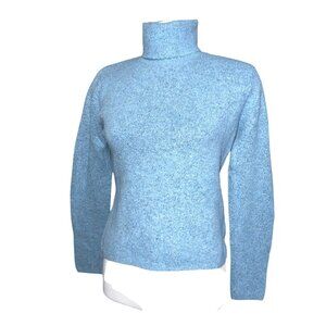 Jeanne Pierre Blue Wool Blend Long Sleeve Turtleneck Sweater Sz Medium Womens